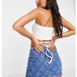 New AsYou Tie Waist Strapless Bandeau Crop Top Off White Size 10 Photo 4