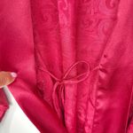 Victoria's Secret Gold Label Short Satin Kimono Robe One Size Red Paisley Damask Photo 1