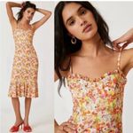 Hutch Selene Floral Bustier Midi Dress Sweetheart in Ditsy Floral Print XL Photo 2