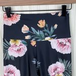 Onzie Flow Sacred Garden Leggings Black Floral Women's Size S/M Workout Yoga Photo 2