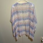 Victoria's Secret Pink White & Blue Sheer Short Robe Batwing XS Flowy Lingerie Photo 6