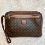 CELINE Brown Macadam Vintage Wristlet Clutch Pouch Photo 3