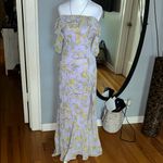 Lulu's Yellow Floral Backless Maxi Dress White Photo 2