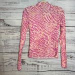 Free People  Pink & Orange Long Sleeve Mock Neck Top - Small Photo 2
