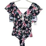 PatPat Floral Ruffle Sleeve Front Keyhole Cutout One Photo 0