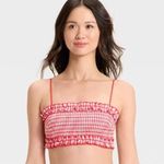 Colsie NWT Women's Red Gingham Woven Bandeau Bralette Size XL Photo 0
