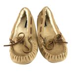 True Soft Womens Moccasin Flats Faux Suede Faux Fur Lined Beige Size 6 Tan Photo 1