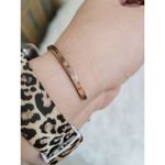 Motivational Cuff Link Bangle Bracelet "KEEP MOVING FORWARD" Silver Photo 3