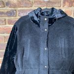 NWOT Eden Society Black Knit Faux Fur Cargo Snap Button Jacket Womens Size Large Photo 1