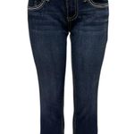 Ymi Y2K  Embroidered Low Rise Button Flap Pocket Capri Blue Jeans Size 5 Photo 0