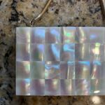 Vintage Mother of Pearl Minaudiere Compact Purse Evening Cosmetic Bag Mirror VTG Photo 4