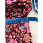 Pretty Garden Boho Cottagecore Blouse Large Pink Floral Tie Neck Peasant Top Photo 10