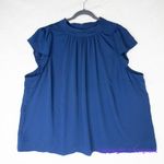 Eloquii New! ‎ blue short flutter sleeves top keyhole back, size 26 Photo 0
