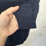 Jones New York  Women's Sweater Size Medium Navy Blue Open Knit Photo 4