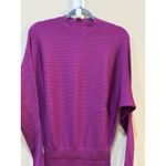 Karen Millen Women's Drape Knit Bat Wing Pencil Midi Dress Size Small Purple Photo 5