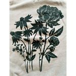 American Eagle  Olive Green Velvet Floral Crewneck Sweatshirt Women's XS Photo 2