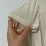 Maje Womens White Beaded V Neck Short Sleeve Hi Low Blouse Womens M Silk Boho Photo 4