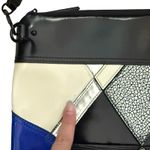 3.1 Phillip Lim  Geometric Blue Cream Black Silver Patent Leather Clutch Bag Photo 10