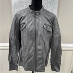 Apt. 9 . Faux Leather Moto Gray Jacket Size XL Photo 4