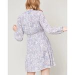 Spartina 449 Purple Floral Kyrsten Smocked Waist Long Sleeve Dress Pockets XS Photo 1