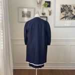 Vintage Mix & Match Dark Blue Sheath Dress Long Blazer Ivory Trim XS Photo 7