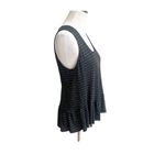 Black & White Michael Star Striped Peplum Tank One Size Black White Linen Blend Beach Photo 1