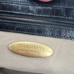 Brahmin Alligator Croc Black Leather Double Handle Bag with Crossbody Strap Photo 8