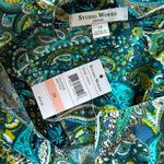 Studio Works NWT! Teal & Lime Paisley Pocket Rolled Sleeve Blouse Size 2X Photo 4