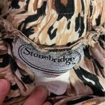 Vintage Maxi Skirt L Cheetah Print Pull On Boho Floral Hippie Rayon Brown Size L Photo 3