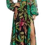 PatBO Tropicalia Cutout Maxi Dress Small Green Photo 0