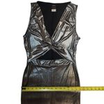 Privy shiny glittery metallic gunmetal liquid silver dress size Large Photo 6
