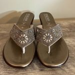Italian Shoemakers  Treena Wedge Thong Sandals Women’s Size 11 Embellished Italy Photo 3