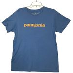 Patagonia  Shirt Womens Medium Blue Organic Cotton Logo Slim Fit Crewneck Tee Photo 8
