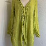 Grizas 100% linen button up cardigan lime green Size L Photo 0