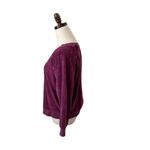 Suzie Kondi The Samos Burgundy Velour‎ Velvet Sweatshirt Pullover Athleisure Med Red Photo 1