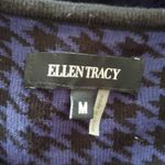 Ellen Tracy  Houndstooth Blue Black Circle Sweater Dress M Photo 4