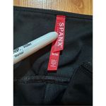 Spanx  women’s black faux leather moto gunmetal pull on pants sz M Photo 3