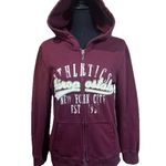 Aeropostale Y2K Puff Print Embroidered Spell Out Zip Up Hoodie Womens L Maroon Photo 0