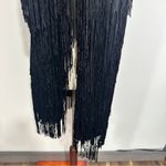 Ella Moss  Size Small Black Chic Fringe Vest Jacket Boho eclectic Emo Goth Rock Photo 4