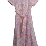 Hill House The Lily Dress Candy Kaleidoscope Pink Yellow Linen Midi XXS New Photo 0