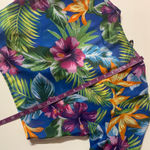 Forever 21 Sheer Blue Tropical Print Long Flared Sleeve Crop Top Size M EUC Photo 7