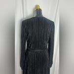 Melonie T Women Fit and Flare Dress Black Long Sleeve accordion pleat NWOT 14 Photo 6
