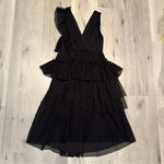 Joie NWOT  Johnesha Wrap Effect Tiered Pleated Dress Midi black polka dot ruffle Photo 0