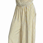 J for Justify  Cream and Gold Strapless Jumpsuit Photo 0