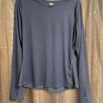 Victoria's Secret  Sport Gray Long Sleeve Sheer Back Active Top Large Photo 0
