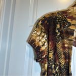 P&Co Mix &  Brown Knit Layered Look Short Sleeve Blouse 1X Photo 3