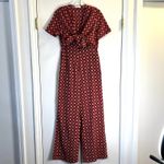 Sandro Casey Knotted Printrd Crepe De Chine Jumpsuit Claret red size 36 S Photo 3