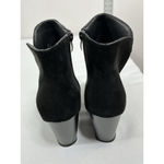 Womans Wedge Ankle Boots Eu 41 Us 10 Side Zip Round Toe Black Photo 4