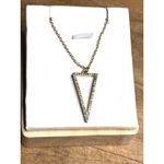 Gold Chain Necklace With Rhinestone Triangle Pendant Photo 5