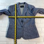 Banana Republic  Blazer Jacket Women 4 Blue Chambray Linen Cotton 2-Button Office Photo 1